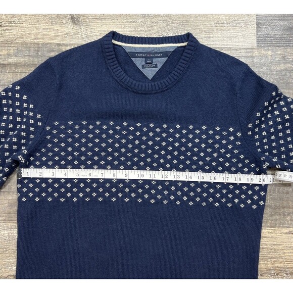 Vintage Tommy Hilfiger Men's Lambs Wool Blend Navy Grandpa Golf Sweater Size M - Picture 10 of 12